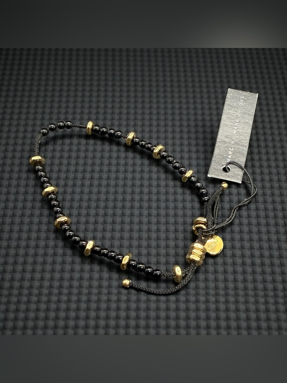 🖤MARC BY MARC JACOBS🖤Black & Gold Adjustable Beaded Bracelet/NWT
